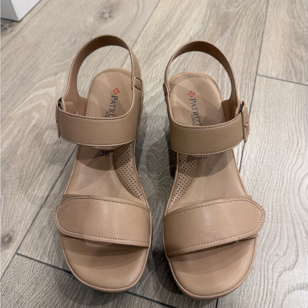Patrizia Tan Leather Slingback Sandals